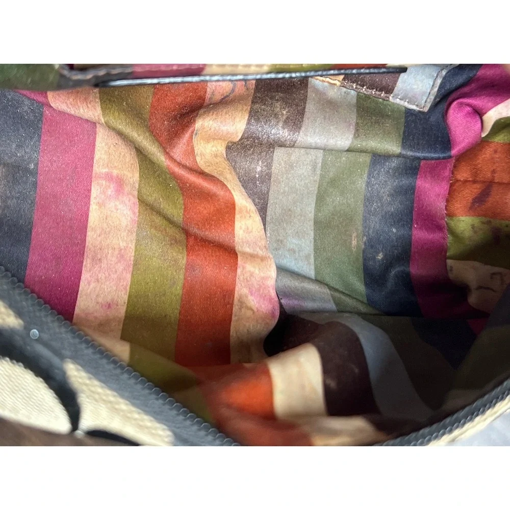 Coach Signature C‎ Canvas Legacy Trim Hobo Shoulder Bag Purse Cosmetic 41642 Y2K